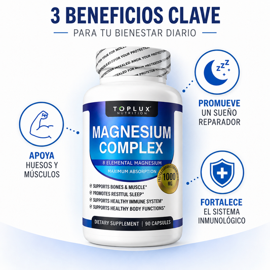 MAGNESIUM COMPLEX: 8 formas de magnesio, descanso y huesos fuertes